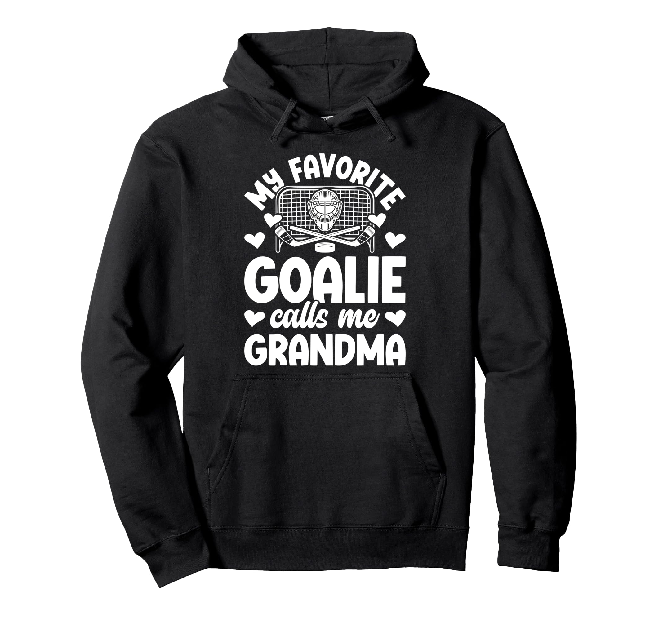 Proud Ice Hockey Goalie Grandma Hockey Hoodie - Unique Graphic Unisex