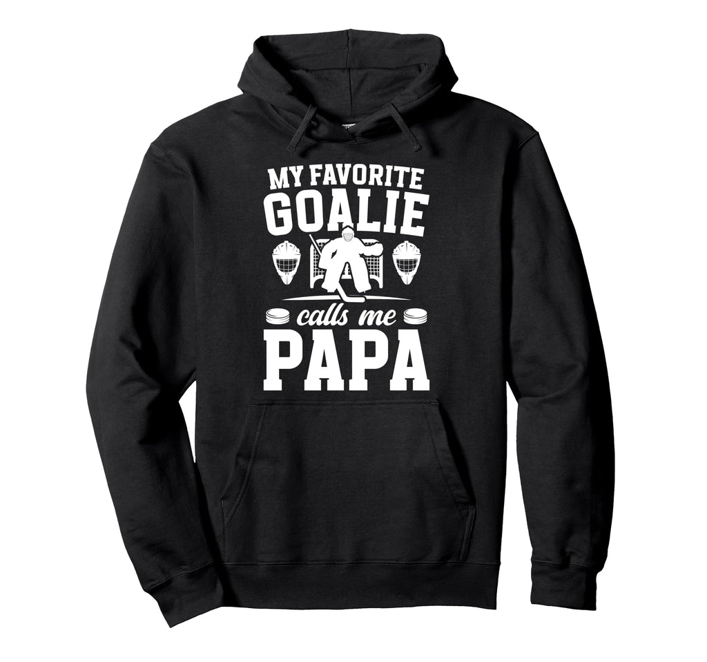 Proud Hockey Goalie Papa Ice Hockey Hoodie - Minimalist Print Unisex