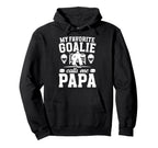 Proud Hockey Goalie Papa Ice Hockey Hoodie - Minimalist Print Unisex