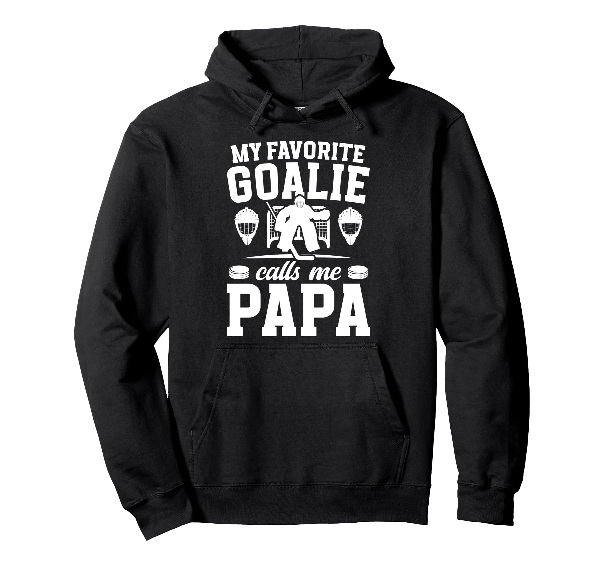 Proud Hockey Goalie Papa Ice Hockey Hoodie - Minimalist Print Unisex