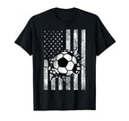 Soccer Usa Flag Funny American Distressed T-Shirt - Trendy Graphic Unisex