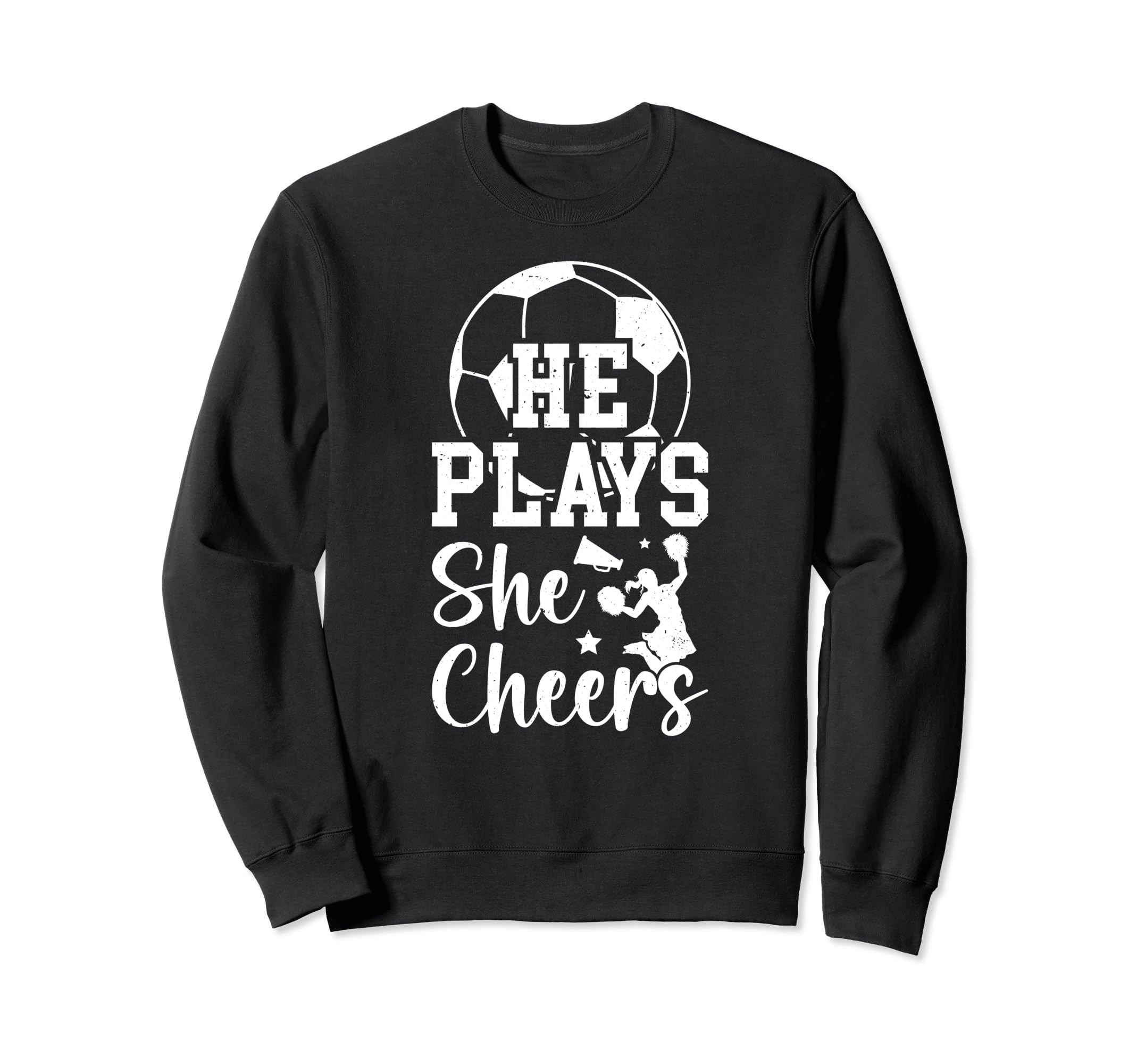 He Plays She Cheers Soccer And Sweatshirt - Custom Art Print for Adults