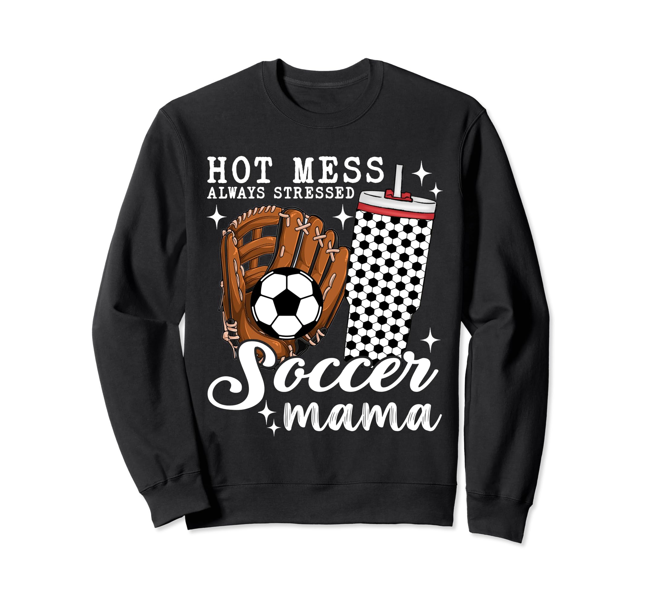 Hot Mess Always Stressed Soccer Mama T-Shirt - Minimalist Print Men Women