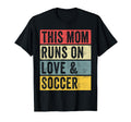 This Mom Runs Love And Soccer Funny T-Shirt - Minimalist Print for Adults