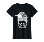 Soccer Mom Messy Bun Hair Soccer T-Shirt - Aesthetic Graphic for Adults