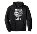 Mom Life Heart Funny Soccer Hoodie - Casual Everyday Wear for Adults