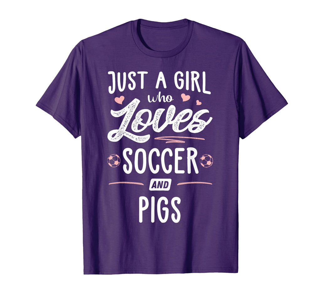 Just Who Loves Soccer And Pigs Gift T-Shirt - Fun Novelty Design for Adults