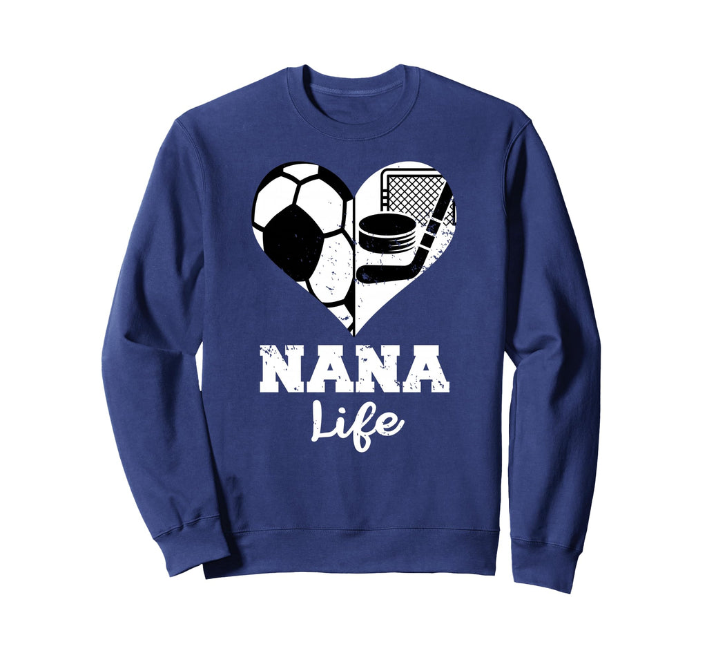 Nana Life Heart Funny Soccer Sweatshirt - Casual Everyday Wear Men Women