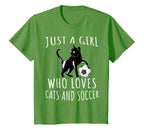Just Who Loves Cats And Soccer Funny T-Shirt - Custom Art Print Unisex