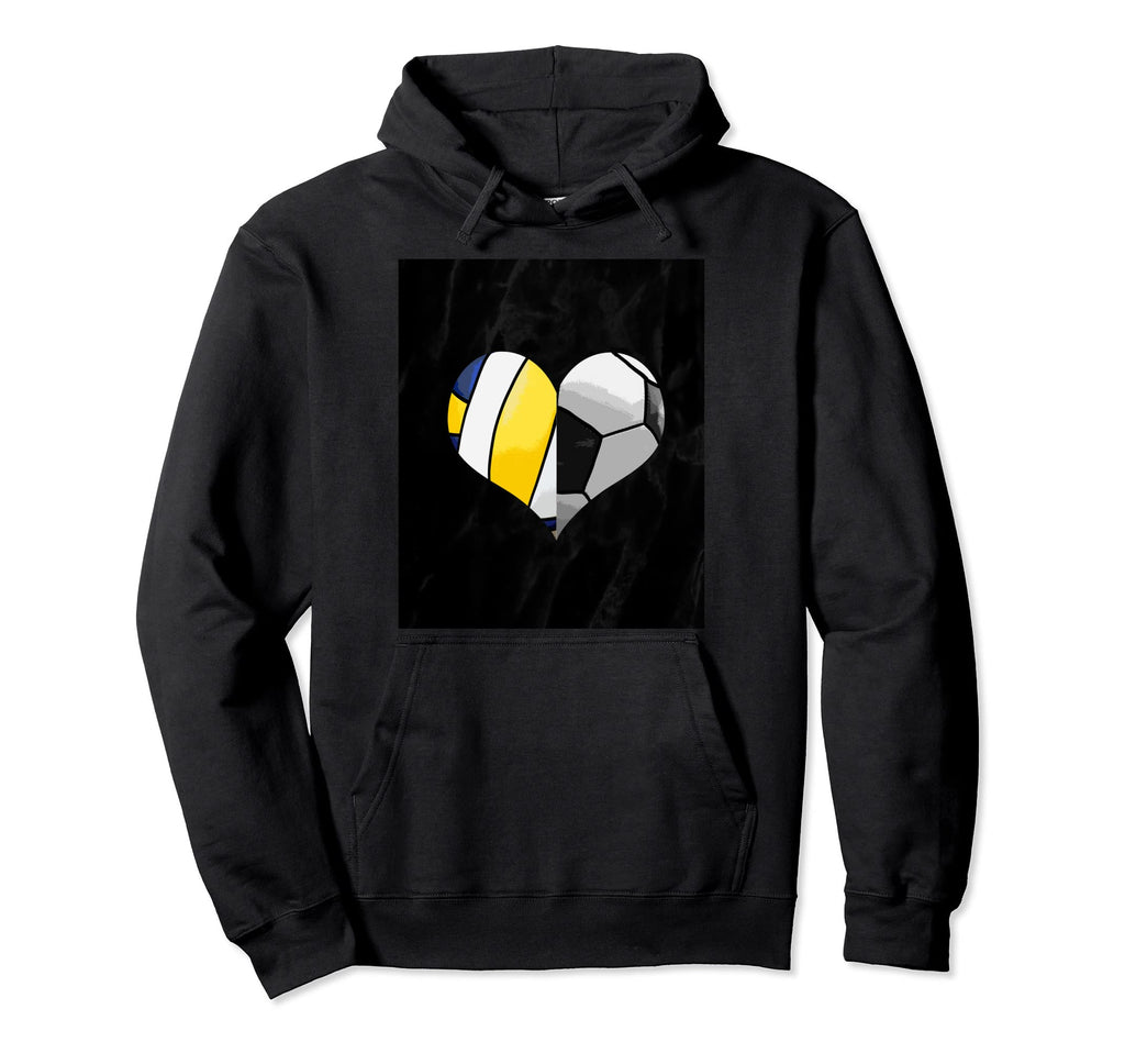 Volleyball Soccer Football Ball Heart Hoodie - Minimalist Print Unisex