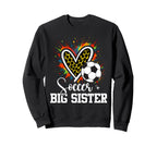 Soccer Big Sister Leopard Heart Sweatshirt - Streetwear Style Unisex