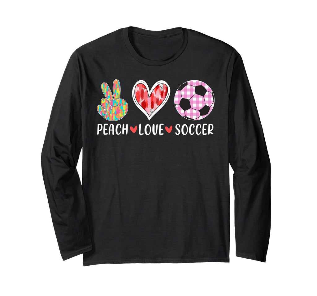 Peach Love Soccer Peace Heart Gift Play T-Shirt - Unique Graphic Men Women