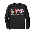 Peach Love Soccer Peace Heart Gift Play T-Shirt - Unique Graphic Men Women