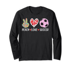 Peach Love Soccer Peace Heart Gift Play T-Shirt - Unique Graphic Men Women