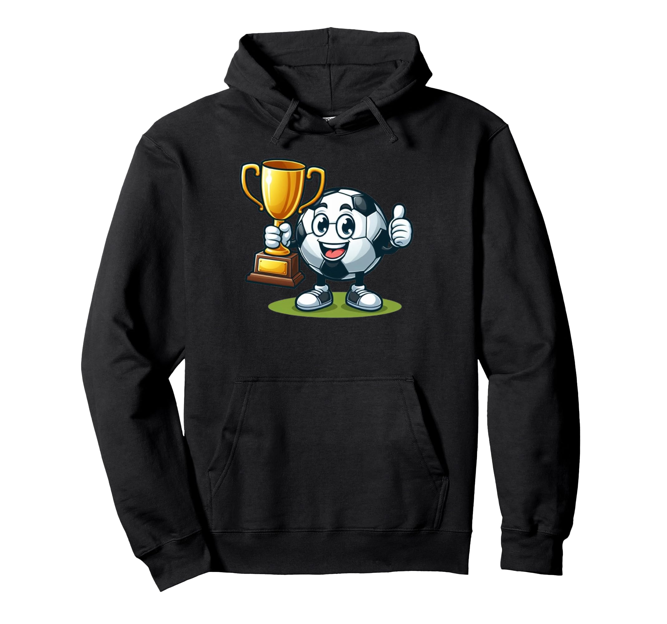 Soccer Trophy Winner Champions Hoodie - Casual Everyday Wear for Adults