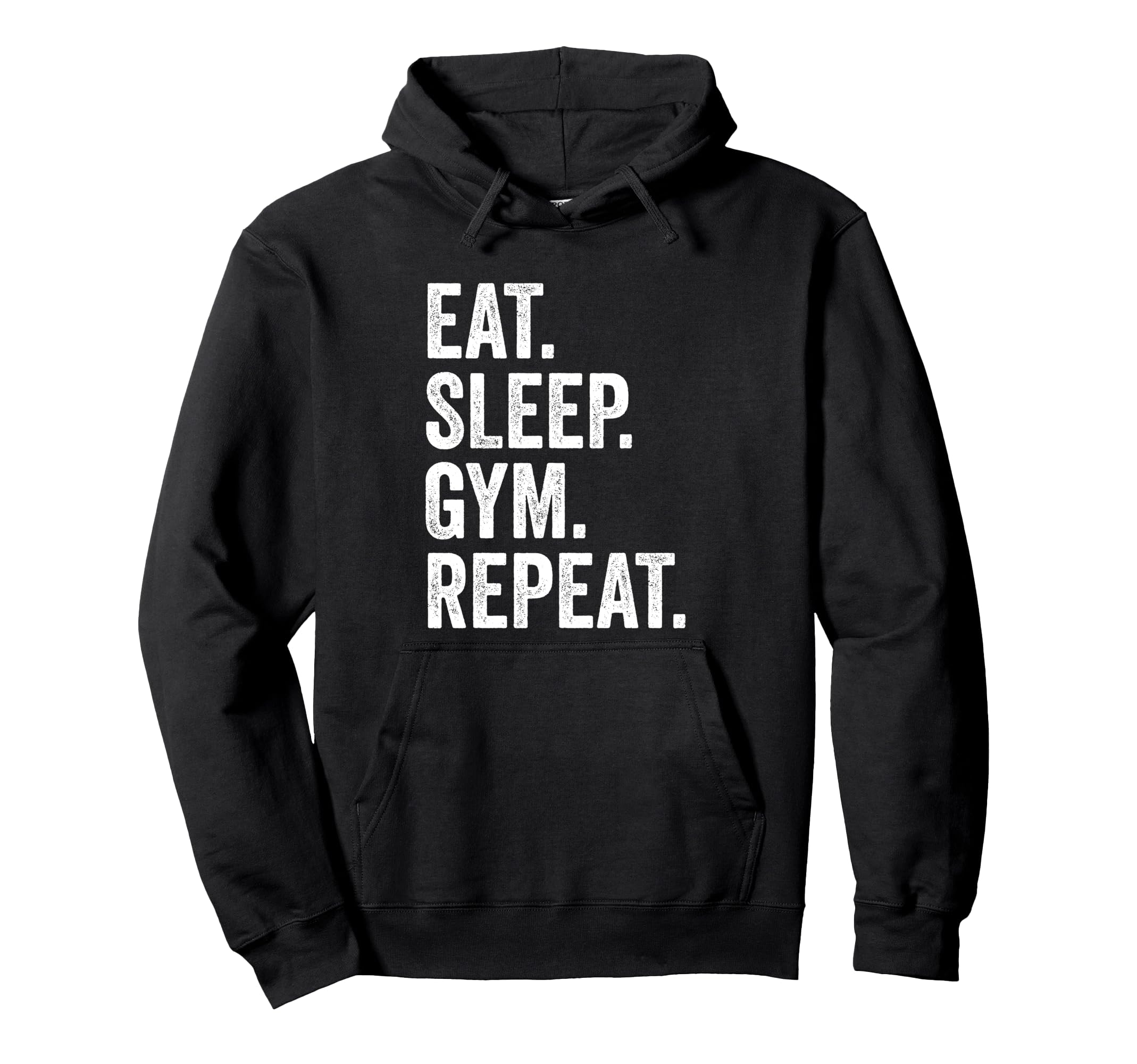 Eat Sleep Gym Repeat Fitness Hoodie - Fun Novelty Design Unisex
