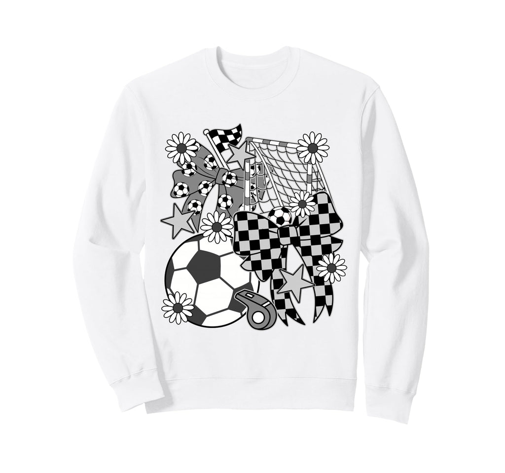 Soccer Ball Mama Coquette Bow Soccer Sweatshirt - Trendy Graphic Men Women