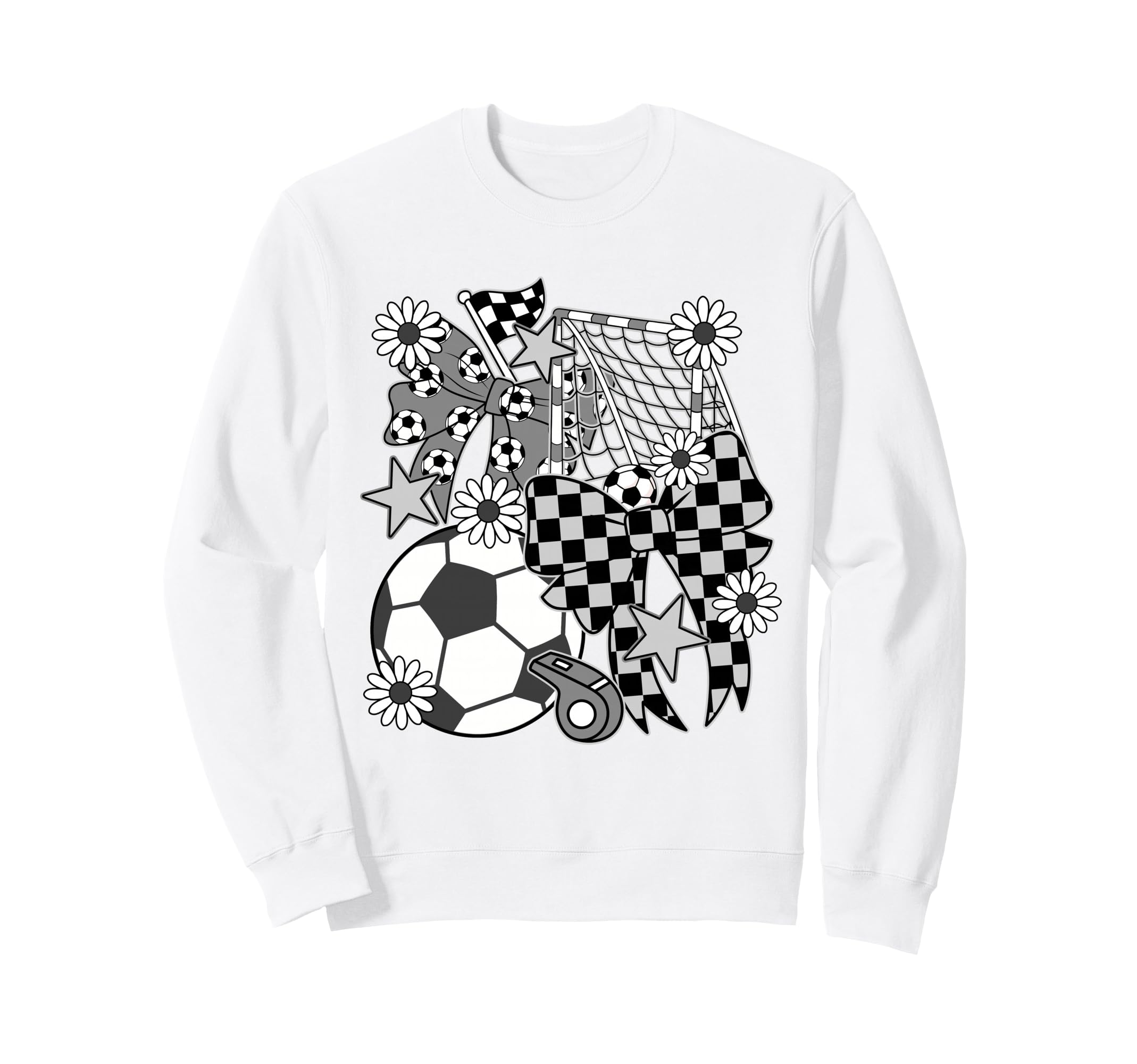 Soccer Ball Mama Coquette Bow Soccer Sweatshirt - Trendy Graphic Men Women