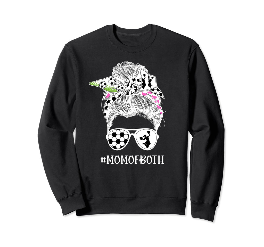Mom Both Messy Bun Cheerleader Sweatshirt - Unique Graphic Men Women