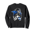 Messy Bun Hair Salvadorean Soccer El Sweatshirt - Aesthetic Graphic Unisex