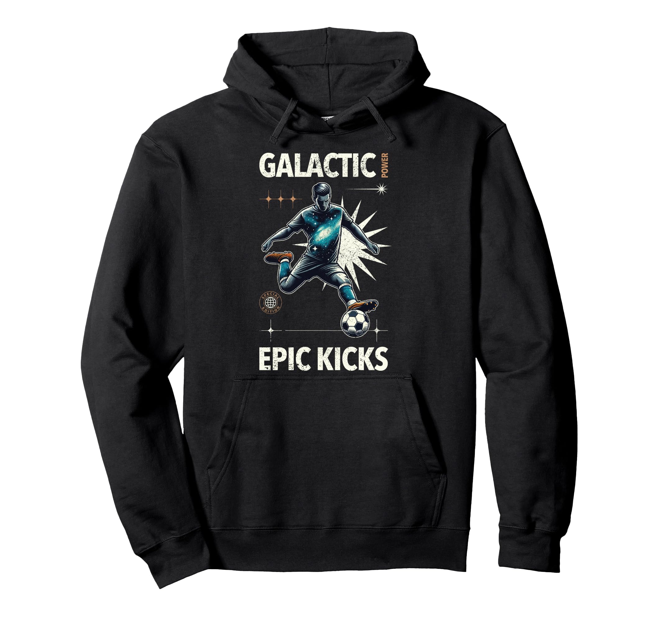 Soccer Player Galactic Power Epic Kicks Hoodie - Streetwear Style Unisex