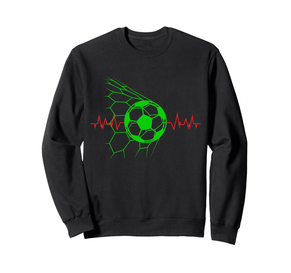 Soccer Ball Heartbeat Players And Sweatshirt - Novelty Apparel Unisex