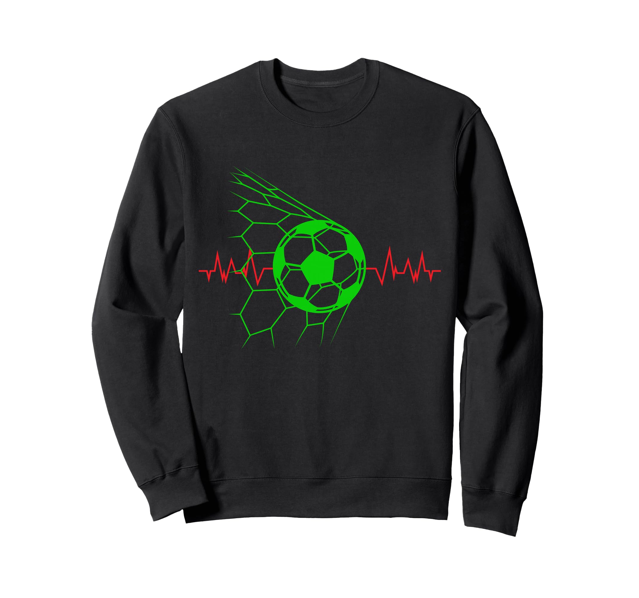 Soccer Ball Heartbeat Players And Sweatshirt - Novelty Apparel Unisex