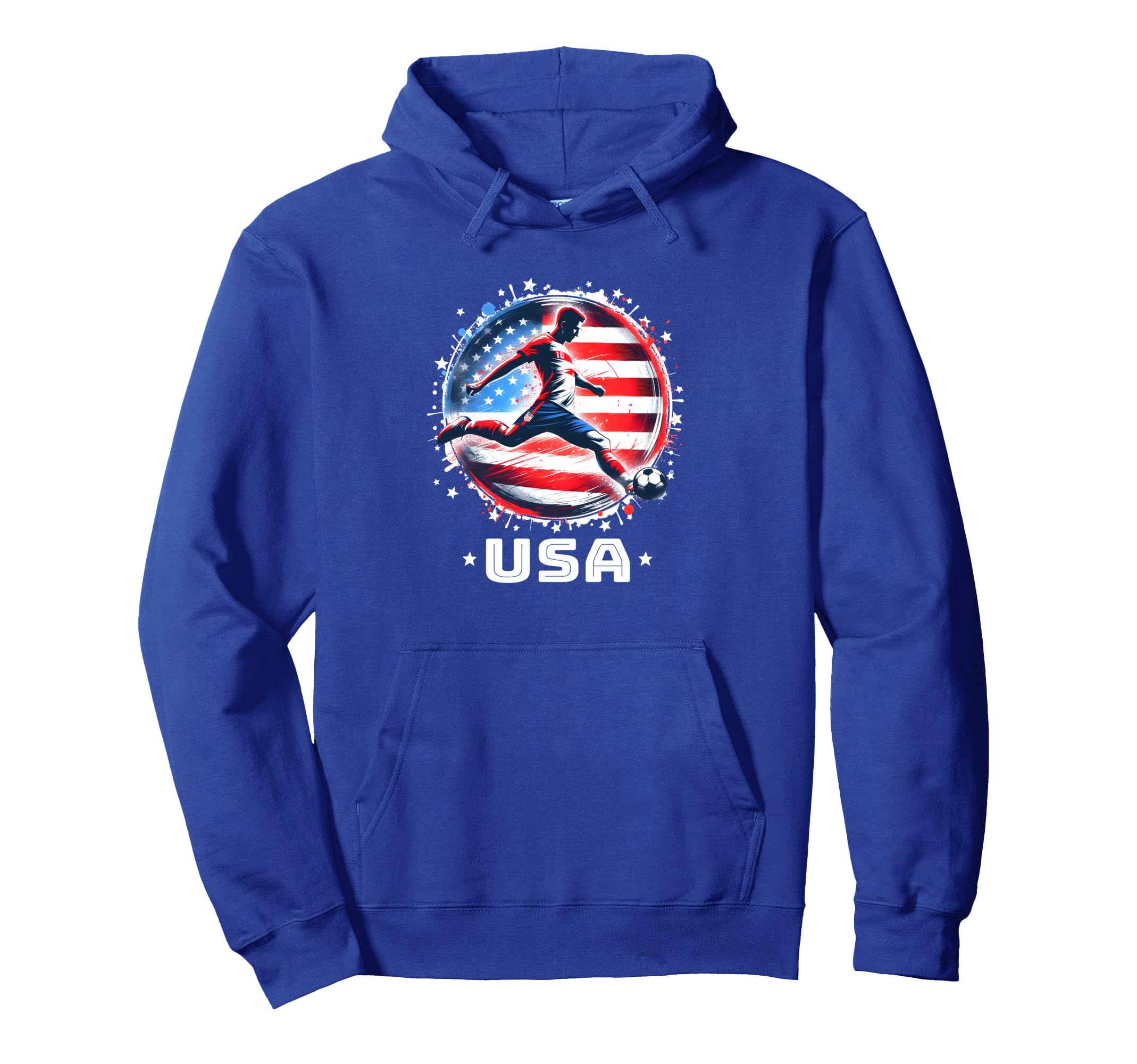 American Flag Soccer Player Teen Soccer Hoodie - Trendy Graphic Unisex