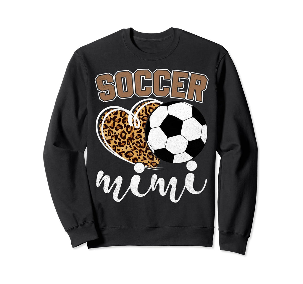 Soccer Mimi Leopard Heart Mom Sweatshirt - Casual Everyday Wear Men Women