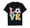 Colorful Love Soccer Floral Accents T-Shirt - Novelty Apparel Men Women