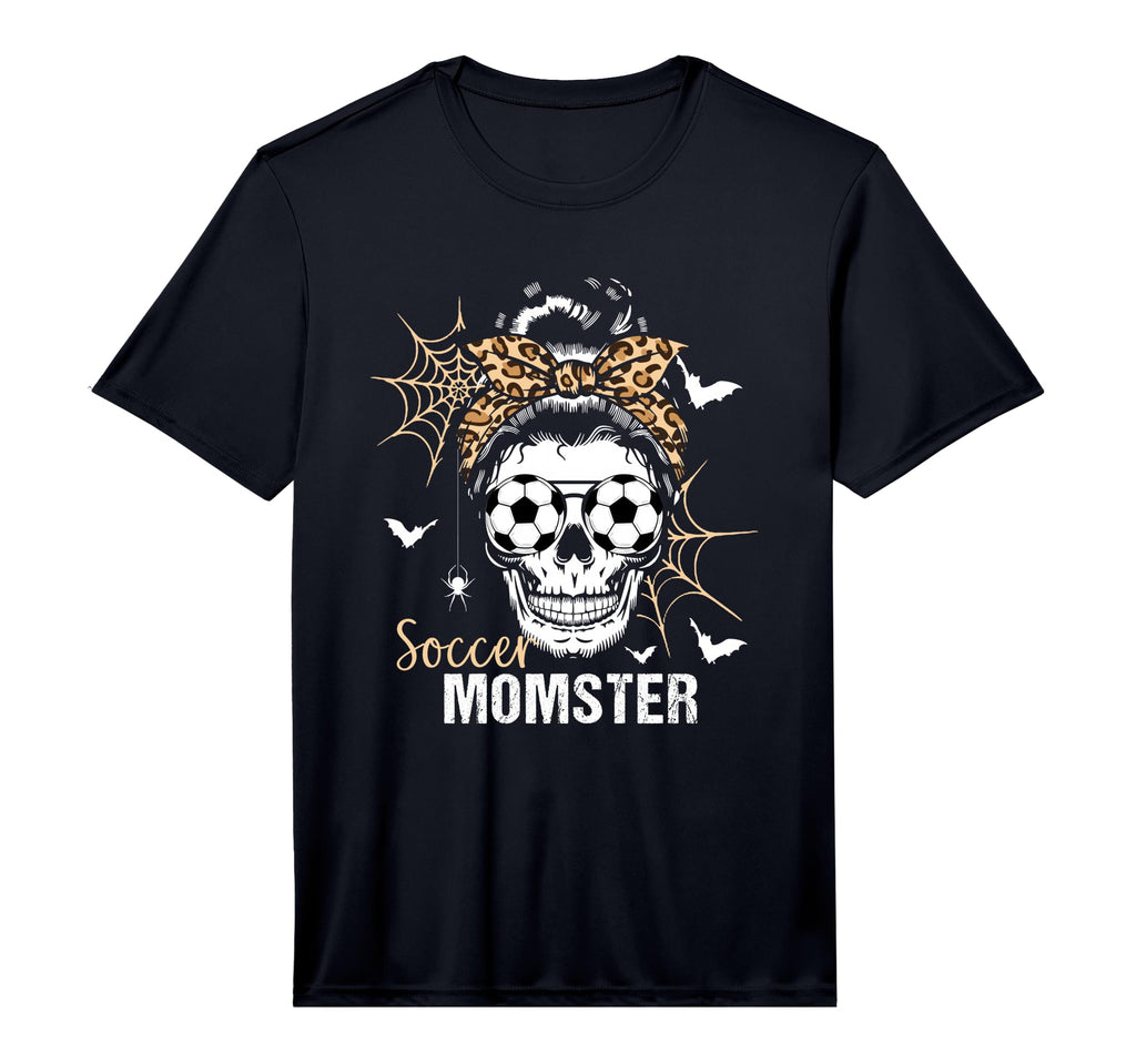 Mens Momster Soccer Mom Messy Bun Skull T-Shirt - Graphic Print for Adults