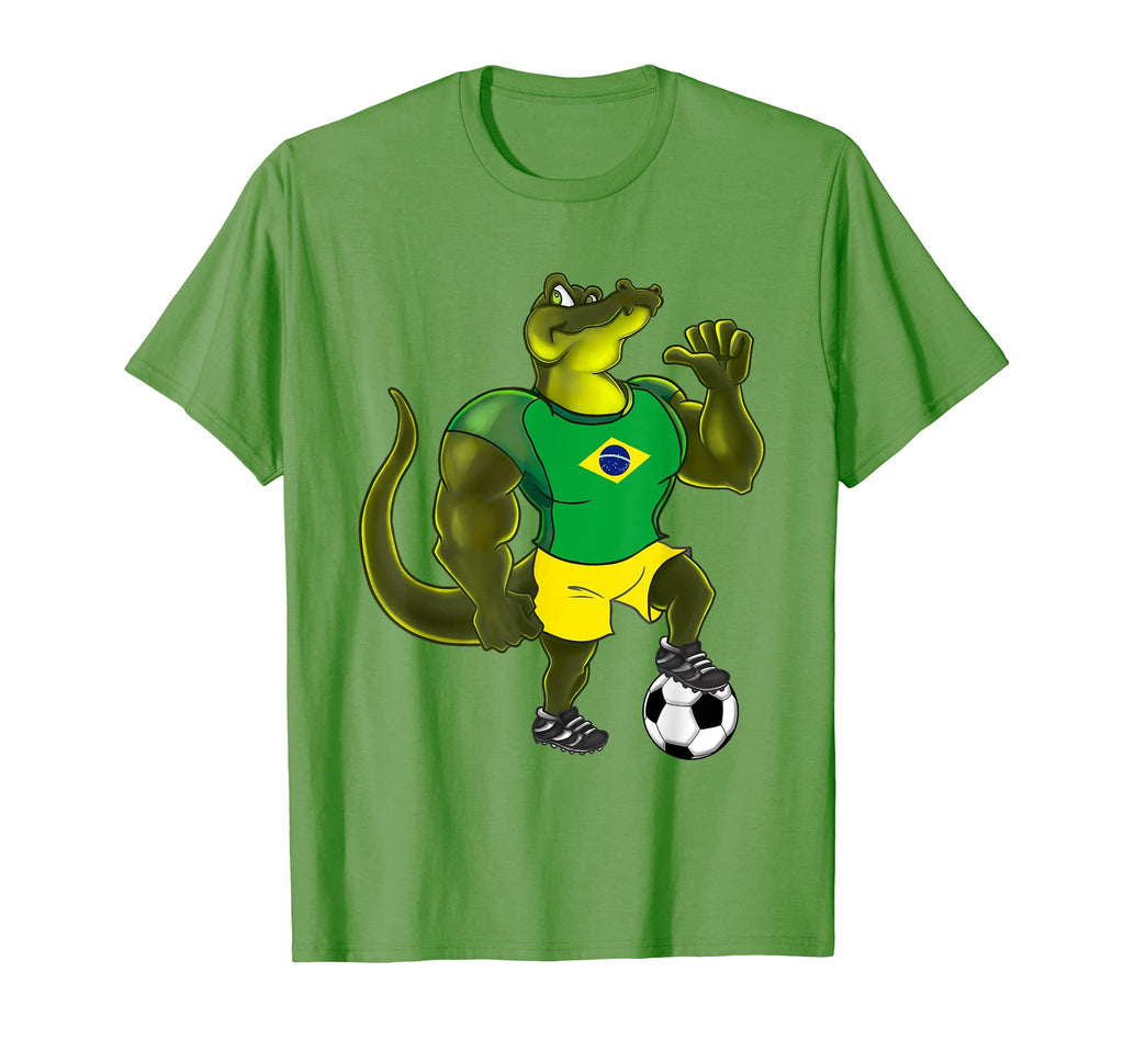 Funny Brazilian Crocodile Soccer T-Shirt - Streetwear Style for Adults