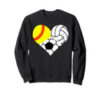 Softball Volleyball Soccer Heart Sweatshirt - Trendy Graphic Men Women