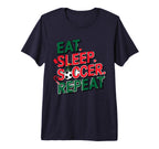 Eat Sleep Soccer Repeat Soccer Player T-Shirt - Streetwear Style Unisex