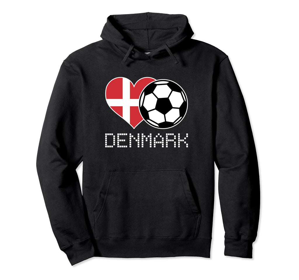 Denmark Soccer Danish Flag Love Country Hoodie - Minimalist Print Unisex
