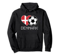 Denmark Soccer Danish Flag Love Country Hoodie - Minimalist Print Unisex