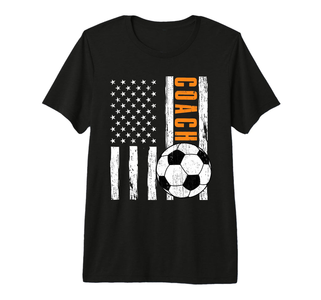 Usa Flag Soccer Coach Funny Soccer T-Shirt - Novelty Apparel for Adults