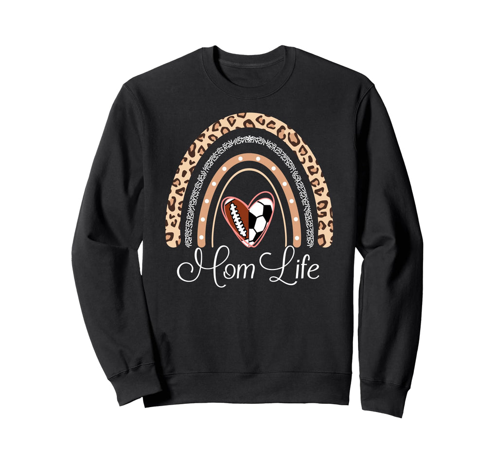 Mom Life Boho Rainbow Funny Soccer Sweatshirt - Novelty Apparel Unisex