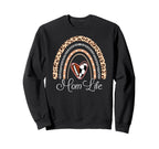 Mom Life Boho Rainbow Funny Soccer Sweatshirt - Novelty Apparel Unisex
