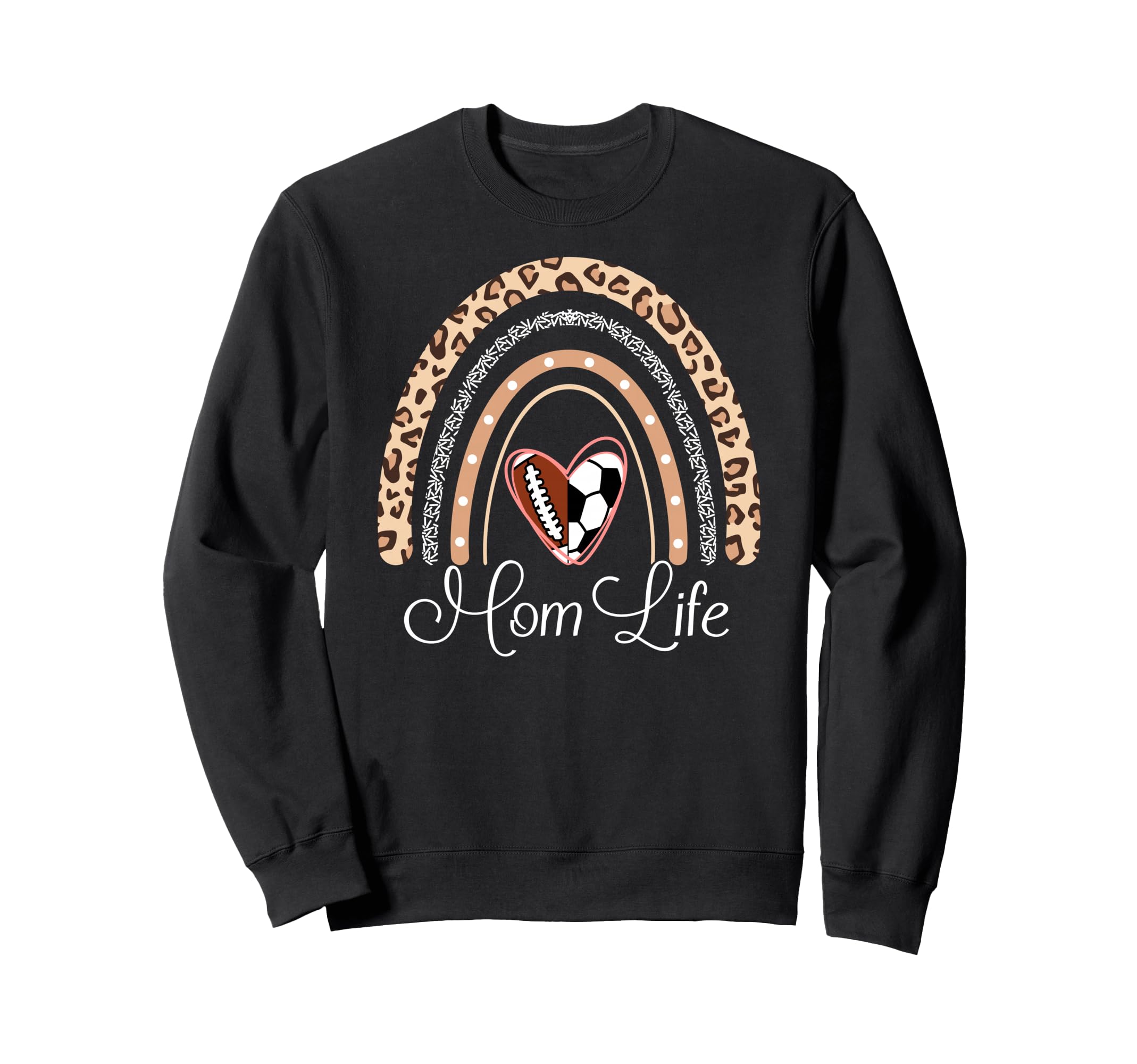 Mom Life Boho Rainbow Funny Soccer Sweatshirt - Novelty Apparel Unisex