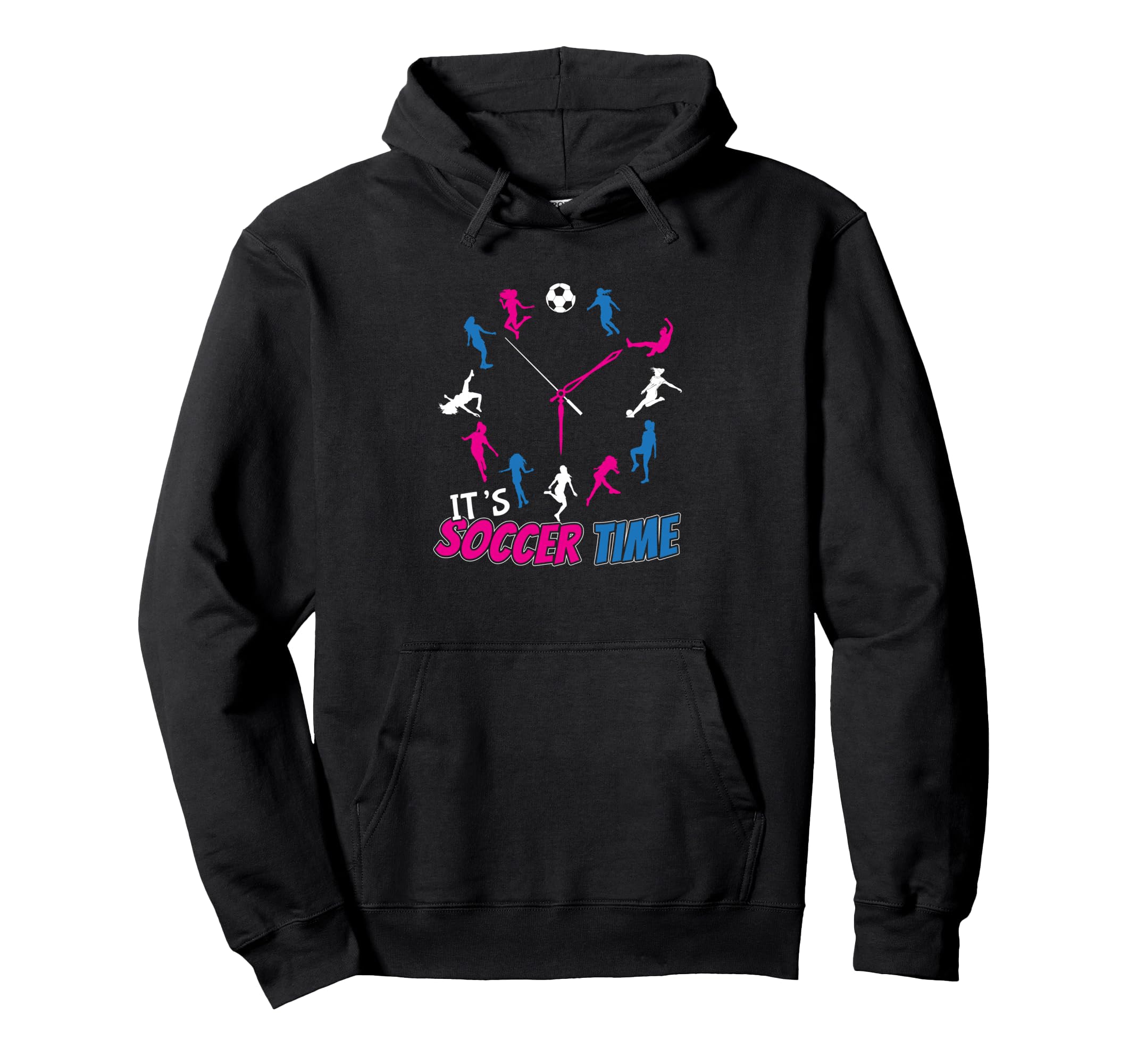 Soccer Time Clock Hoodie - Custom Art Print for Adults