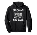 Ice Hockey Goalie Goalkeeper Keep Calm Hoodie - Aesthetic Graphic Unisex