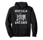 Ice Hockey Goalie Goalkeeper Keep Calm Hoodie - Aesthetic Graphic Unisex