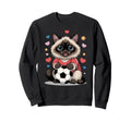 Kawaii Soccer Cat Just Who Loves Sweatshirt - Custom Art Print for Adults