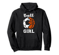 Ball Funny Soccer Basketball Gameday Hoodie - Novelty Apparel for Adults