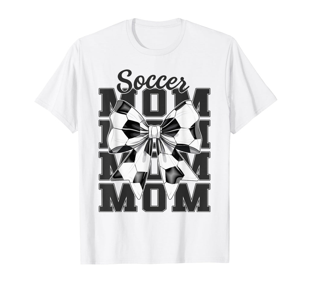 Soccer Mom Mama Coquette Bow Game Day T-Shirt - Unique Graphic Unisex