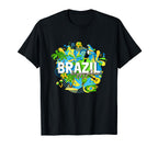 Brazil Brazilian Carnival Love Brasil Pride T-Shirt - Graphic Print Unisex