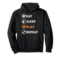 Trendy Eat Sleep Soccer Repeat List Hoodie - Graphic Print for Adults