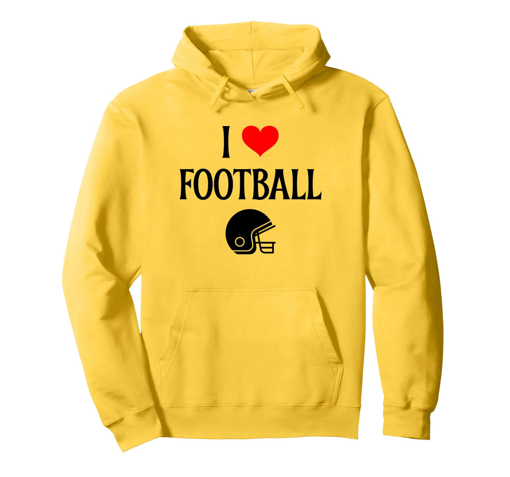 I Love Football I Heart Football Funny Hoodie - Novelty Apparel Unisex