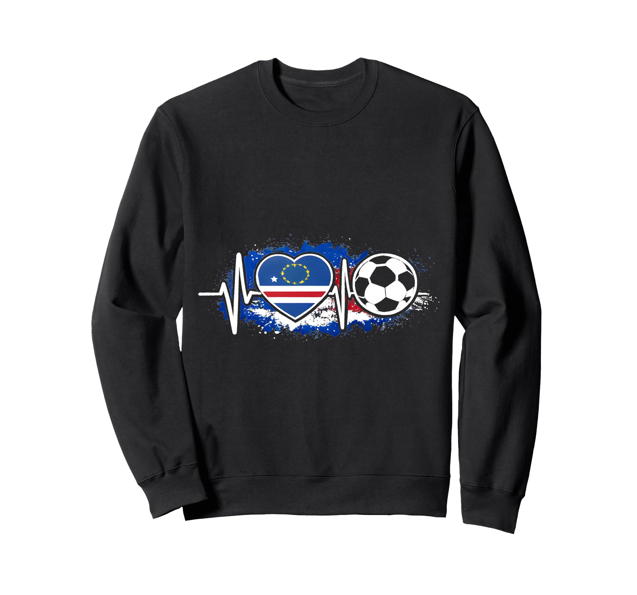 Heartbeat Cape Verde Flag Sweatshirt - Fun Novelty Design for Adults